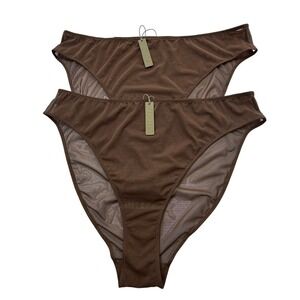 SKIMS Mesh High Cut Brief Lot of 2 Jasper 4X